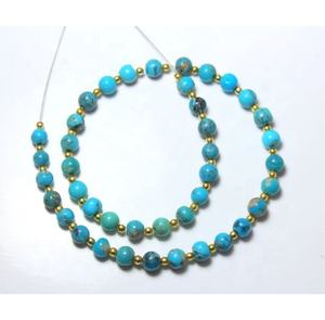 La Bella Durmiente Natural, Arizona, turquesa, suave, redondo, 8 pulgadas, cuentas sueltas, piedras preciosas para la fabricación de joyas, hebras de piedra - Product Image 6