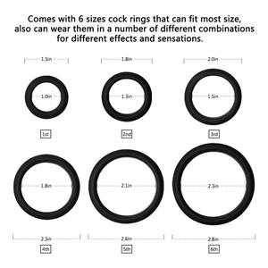 Seksspeeltje Voor Man Vertraging Ejaculatie <span class=keywords><strong>6</strong></span> Verschillende Maat Haan Ringen, Premium Kwaliteit Zachte Siliconen Penisringen Betere Sex <span class=keywords><strong>Cock</strong></span> <span class=keywords><strong>Ring</strong></span> - Product Image 2