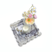 Boîte à bijoux carrée décorative en pierre JZ, design européen, pour salle de bain, bureau, table, capacité >501ml, sac à épices poli