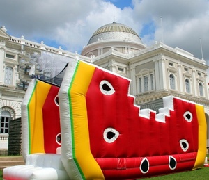 Ostacolo di salto del castello dell'anguria dei buttafuori del ponticello gonfiabile di alta qualità commerciale della casa di rimbalzo - Product Image 1