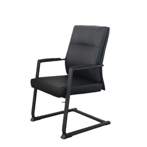 Conference <b>Chair</b> Leather Ergonomic Fixed Armrest Comfortable Office <b>Study</b> Room Commercial Space - Product Image 2