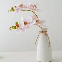Orchidée artificielle de haute qualité à 5 boutons, toucher réaliste, fleurs pour la décoration de l'allée de mariage, banquet de luxe, événement et table à manger à domicile