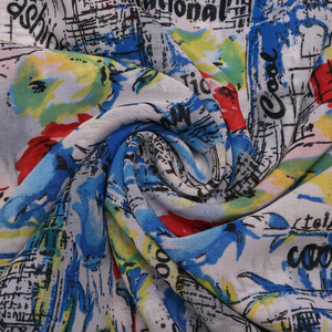 Tissu imprimé numérique luxueux en mousseline de soie avec motifs jacquard et unis pour les créations de mode pour femmes et filles - Product Image 1