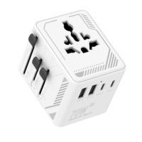 Adaptateur de voyage universel Worldplug avec logo personnalisé, PD 70W, adaptateur secteur international, prise universelle avec USB et Type C