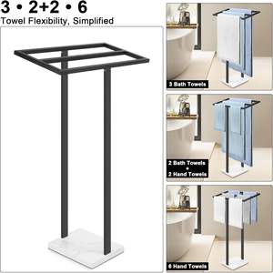 Portasciugamani Moderno Personalizzabile <span class=keywords><strong>per</strong></span> Casa e Hotel, Supporto da Terra <span class=keywords><strong>per</strong></span> Bagno e Toilette - Product Image 2