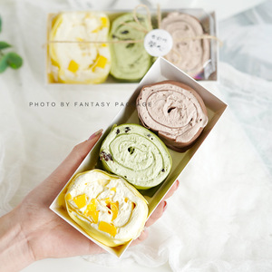 Caja de postre roja neta con rollo de abrazo Toalla Swiss Roll Snow Meiniang Embalaje <span class=keywords><strong>Sandwich</strong></span> Puff Embalaje de plástico desechable para Sushi - Product Image 4