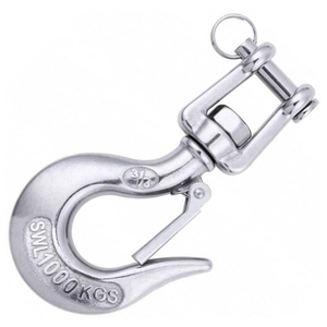 Stainless Steel American Type Fork Swivel Cargo <strong>Hook</strong> <strong>with</strong> Safety Latch Rotating <strong>Lifting</strong> <strong>Hook</strong> for Chain Hoist Crane Rigging - Product Image 4