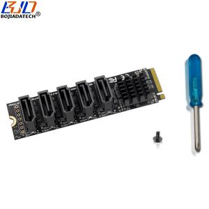 موصل 5 * SATA 7Pin إلى NGFF <span class=keywords><strong>M</strong></span>.2 NVME-<span class=keywords><strong>M</strong></span> بطاقة محول 6Gbps JMB585 - Product Image 6
