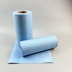 KMCleanse Lingettes industrielles en cellulose PP non tissée, très résistantes, pour voitures, bleues, rouleaux jumbo pour salle blanche, rouleaux de lingettes de nettoyage industriel - Product Image 2