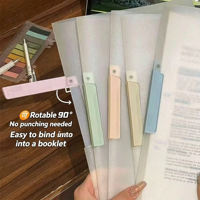 Pochette de classement A4 en PP translucide avec clip, bandes d'étiquetage colorées amovibles pour tri par sujets, pour documents scolaires, examens et bureau (vente en gros)