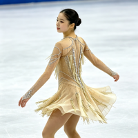 Robe de patinage artistique à manches longues Champagne avec franges et strass, dos ouvert, pour filles et femmes adultes