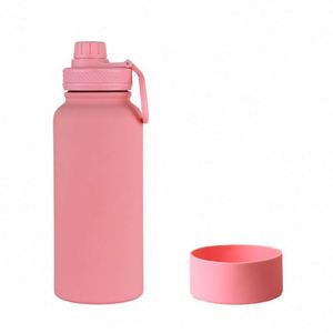 Bouteille à vide en acier inoxydable à double paroi de grande capacité de 1000ml, bouteille d'eau à large ouverture avec couvercle à bec verseur, bouteille d'eau de sport - Product Image 1