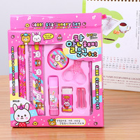 Ensemble de papeterie pour enfants boîte-cadeau fournitures d'apprentissage de l'école primaire papeterie scolaire ensemble de 8 pièces cadeaux ensemble pour enfants
