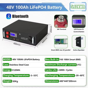 Batería de Almacenamiento Solar para el Hogar de 48V 100Ah con BMS 16S, Garantía de 10 Años, Más de 6500 Ciclos, 51.2V 120Ah 150Ah 200Ah 300Ah 400Ah - Product Image 2