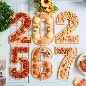Wooden Digital <b>Tray</b> 2026 New Year Graduation Party Dessert <b>Snack</b> Fruit Cheese Serving <b>Tray</b> Home Use - Product Image 1