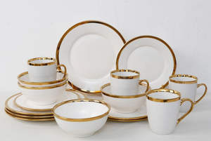 Juego de Vajilla de Porcelana de 16 Piezas con Borde Dorado, Diseño de Alta Gama, <span class=keywords><strong>Precio</strong></span> al por Mayor, Servicio para 4 Personas, Fabricante de Juegos de Vajilla - Product Image 4