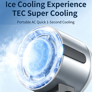 2026 <b>Mini</b> Air Cooler <b>Fan</b> High-Speed <b>USB</b> Refrigeration Handheld <b>Fan</b> Convenient Neck-Hanging Design Outdoor Use Folding Feature - Product Image 2