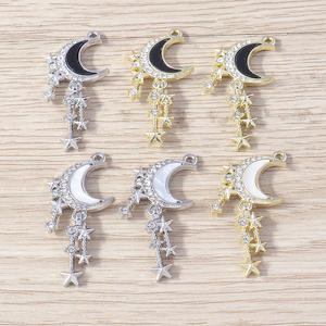 4ชิ้น/แพ็คโบราณศิลปะย้อนยุคสี่ Awn Star ดวงจันทร์โลหะผสมจี้ทำด้วยมือเครื่องประดับยุโรปและอเมริกา - Product Image 1