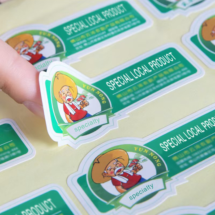 High Quality Custom Label Sticker Self-Adhesive Logo Water-Proof Roll for Food & Bottle Applications UV Printing