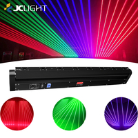Projecteur laser DJ de discothèque à huit faisceaux RGB, tête mobile DMX512 activée par le son, en aluminium