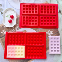 4-teiliges großes Silikon-Waffel- und Keksformen-Set sowie Fondant-Kuchendekorationswerkzeuge – DIY-Backform für Schokolade und Kochen