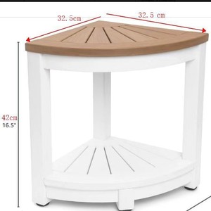 Tabouret de douche Park Seo 32,5x32,5x42 cm en bois massif, siège de salle de bain antidérapant pour personnes âgées et femmes enceintes - Product Image 4