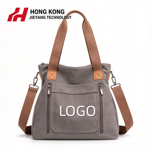 New Fashion <b>Canvas</b> Crossbody Messenger <b>Bags</b> Custom Cotton <b>Canvas</b> <b>Tote</b> Shopping <b>Bag</b> with Zippers and Pockets for Women and Men - Product Image 1