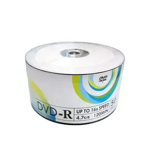 Blank DVD-R 4.7GB 16X 120Min Customized Logo Top or White Ink Jet Printable Surface