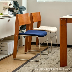 Chaise de salle à manger en bois massif, design moderne, rembourrée, pour adultes - Product Image 4