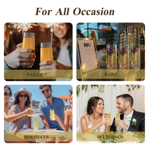 Venta al por Mayor 48 Piezas <span class=keywords><strong>de</strong></span> Copas <span class=keywords><strong>de</strong></span> Champán Desechables con Borde Dorado, Vasos <span class=keywords><strong>de</strong></span> Plástico para Brindis y Fiestas para Bodas y Celebraciones - Product Image 4