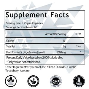 Suplemento de Aceite de Semilla Negra, 120 Cápsulas Blandas, Salud de la Piel y del Sistema Inmunitario, Aceite Puro de Semilla de Comino Negro con Vitamina E, 500 mg Cada Una - Product Image 2