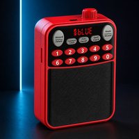 Radio FM Digital Transistor Mini Portabel dengan Layar, Senter, Baterai Isi Ulang 1500mAh, Suara Keras, Konstruksi Plastik untuk Luar Ruangan