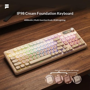 High Appearance IP98 Two Tone Skin Wireless Keyboard Girls Mechanical Feel Portable Office Gaming Keyboard - Product Image 1