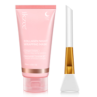 Masque facial peel-off Ikzee 75ml, soin hydratant élastifiant, réduit le relâchement et la terneur, collagène hydrolysé, masque de nuit