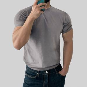 T-shirt pour homme en coton 100% tricoté décontracté uni noir surdimensionné de haute qualité avec logo personnalisé 400 GSM, anti-boulochage, court - Product Image 2