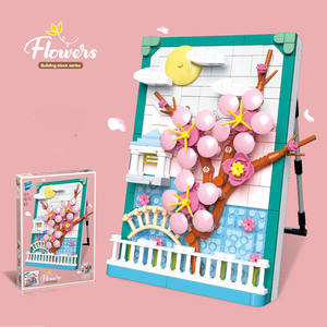 Nuevo diseño, juegos de bloques de construcción 3D, marco de fotos DIY para flores, orquídea de crisantemo, decoración del hogar con flores pintadas - Product Image 5