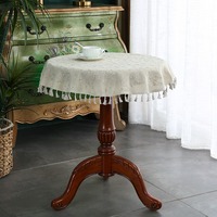 Nappe en coton et lin brodée florale lavable Décoration en macramé en Chine pour anniversaire Café Chambre à coucher Table à manger Hôtel