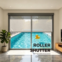 WR100-120 Stores enrouleurs électriques intégrés entièrement dissimulés, coupe-vent, montés sur boîtier, pour grandes portes de patio extérieur
