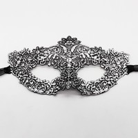 Masque en dentelle demi-visage pour Halloween - Masque léger en mousse pour fêtes costumées, festivals et utilisation théâtrale (Adultes)