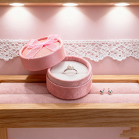 Boîte à bijoux cylindrique rigide élégante avec emballage en papier écologique pour bagues et boucles d'oreilles