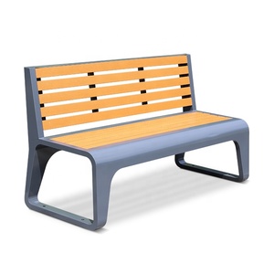 Chaise de loisirs en métal pour cour, chaise de patio moderne en acier inoxydable et bois pour usage extérieur OTD-54, pour parc, extérieur, rue G - Product Image 4