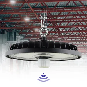Waterproof design IP66 100W 150W 200W LED Warehouse motion sensor UFO High Bay Light For Industrial Workshop Lighting