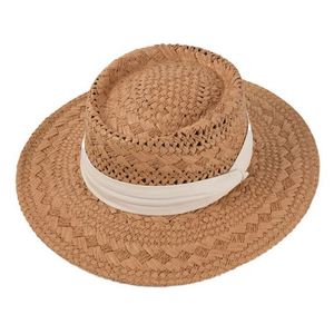 Sombrero de Paja Panamá Tejido a Mano de Alta Calidad para Mujer, Sombrero de Playa Transpirable con Protección Solar para el Verano - Product Image 4