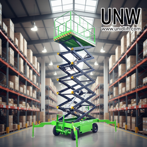 O mini elevador móvel 5.9m hidráulico exterior Scissor elevadores semi elétricos móveis da plataforma do elevador 240kg - Product Image 1