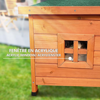 Maison pour chat moderne et populaire, écologique, en bois, pour chatons, résistante à l'eau, avec toit ouvrant, fenêtre d'intimité, boîte extérieure pour animaux de compagnie