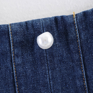 PB&ZA Donna 2026 Estate Nuova Moda Top in Denim Vintage Stile Cowboy Senza Maniche Scollo all'Americana Spalle Scoperte Canotta Chic - Product Image 6