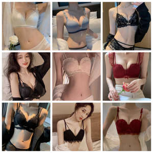 Sujetador de Encaje Sexy para Mujer, Transpirable, de Malla, con Tejido Frontal Integrado, Tirantes Ajustables Diarios, Línea Sólida, Sin Costuras - Product Image 1