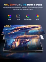 Moniteur portable 4K IPS 15,7 pouces 100% SRGB 3840x2160 UHD 350 Nits 60Hz Ultra-fin pour USB-C avec support VESA intégré