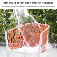 Ensemble de meubles d'extérieur en alliage d'aluminium promotionnel, table longue extensible à plateau à lattes pour patio/jardin, ensemble de chaises en toile, imperméable