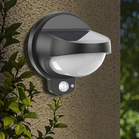 Appliques murales solaires à LED pour jardin extérieur avec capteur de mouvement de sécurité Corps en plastique étanche IP44 pour l'utilisation de la cour paysagère et du patio